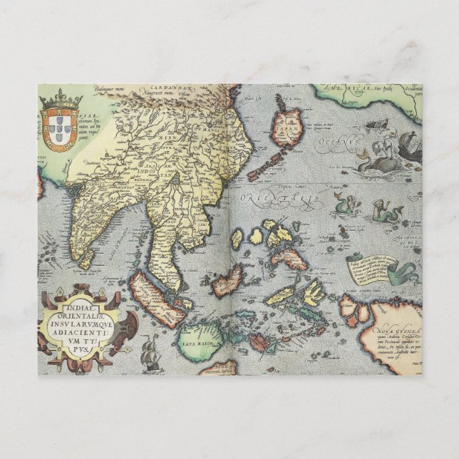 Vintage Karte Indiens | 1592 (Vorderseite)