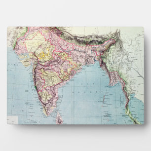 Vintage Karte Indiens   1877 Fotoplatte