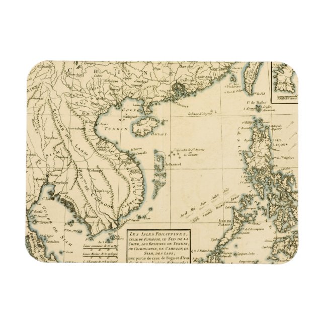 Vintage Karte Indiens | Indischer Ozean Magnet (Horizontal)