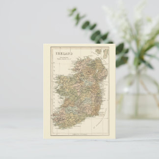 Vintage Karte Irlands 1862 Postkarte