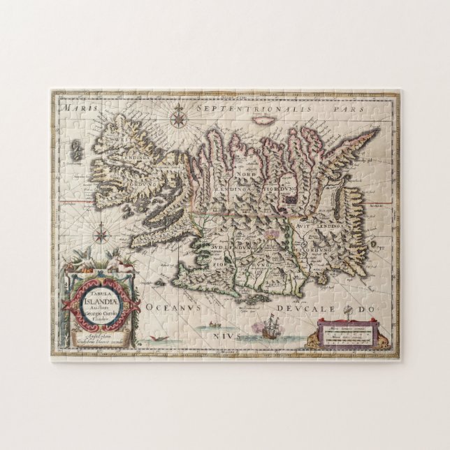 Vintage Karte Islands (1684) Puzzle (Horizontal)