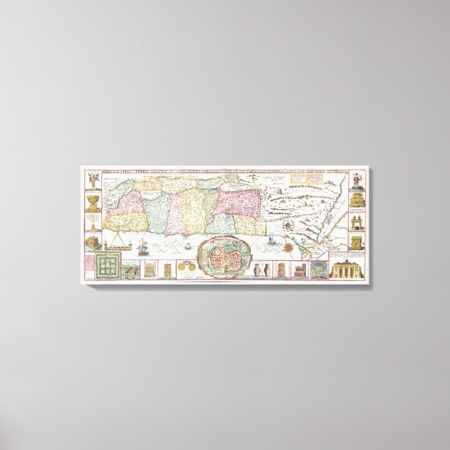 Vintage Karte Israels (1632) Leinwanddruck (Vorderseite)