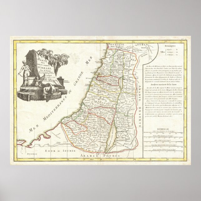 Vintage Karte Israels (1770) Poster (Vorne)