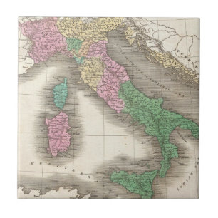 Vintage Karte Italiens (1827) Fliese