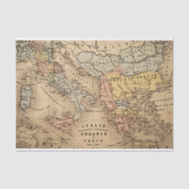 Vintage Karte Italiens, der Türkei und Griechenlan Seidenpapier