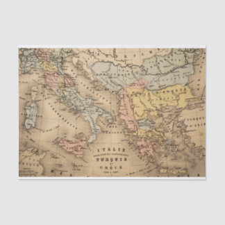 Vintage Karte Italiens, der Türkei und Griechenlan Seidenpapier
