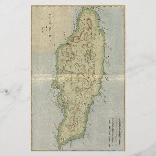 Vintage Karte Jamaikas (1780) (Vorderseite)