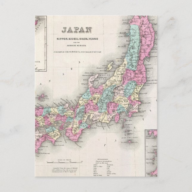 Vintage Karte Japans (1855) (Vorderseite)