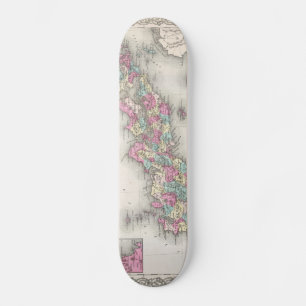 Vintage Karte Japans (1855) Skateboard