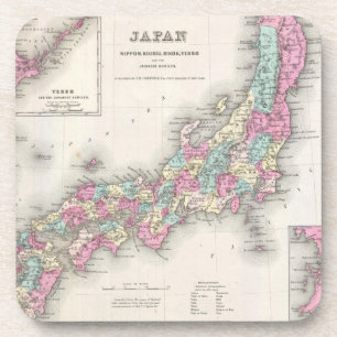 Vintage Karte Japans (1855) Untersetzer