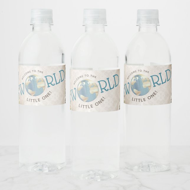 Vintage Karte Kinderdusche Wasserflaschen Labels Wasserflaschenetikett (Flaschen)