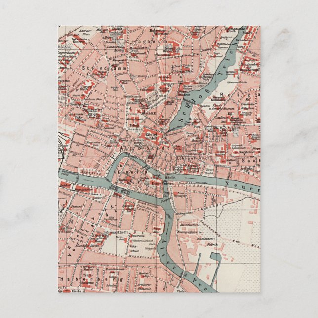 Vintage Karte Königsberg Deutschland (1905) (Vorderseite)