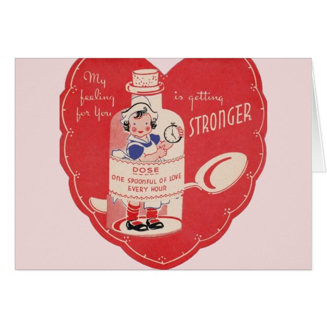 Vintage Karte Krankenschwester-Medizinvalentines (Vorderseite (Horizontal))