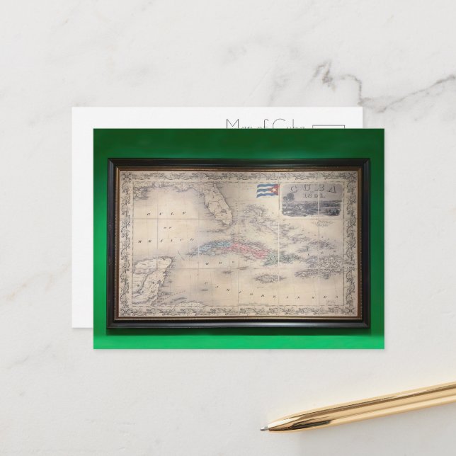 Vintage Karte Kubas Postkarte (Vorderseite/Rückseite Beispiel)