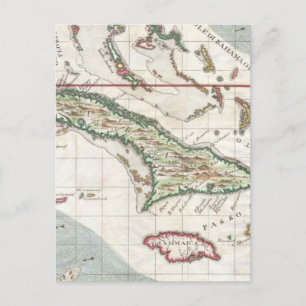 Vintage Karte Kubas und Jamaikas (1763)