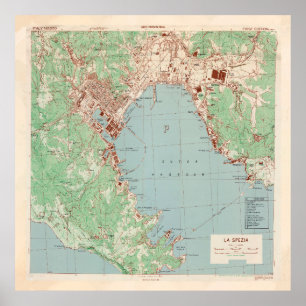 Vintage Karte La Spezia Italien (1943) Poster