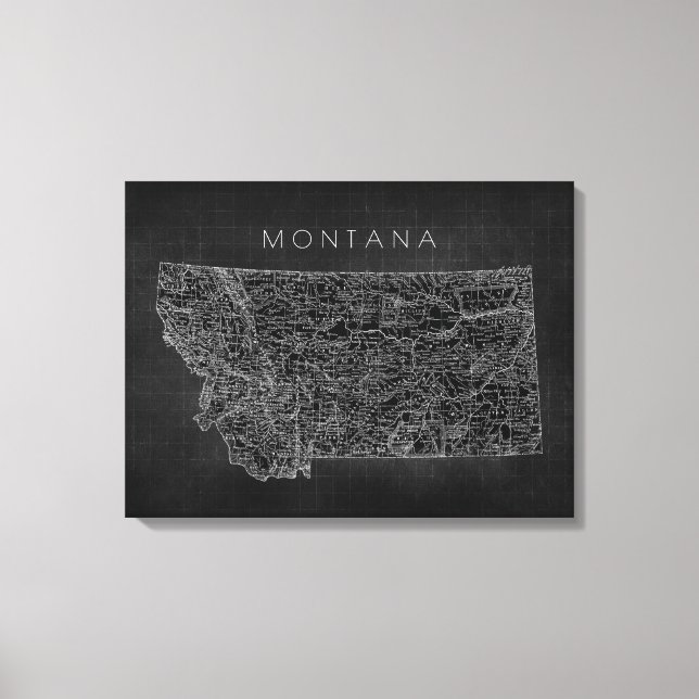 Vintage Karte Leinwanddruck (Vorderseite)