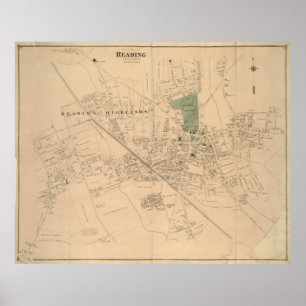 Vintage Karte lesenmas (1875) Poster