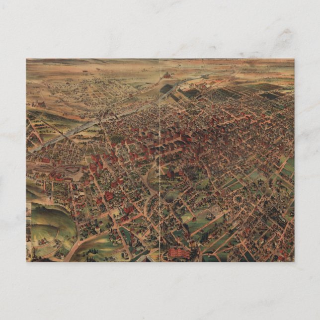 Vintage Karte Los Angeles (1891) (Vorderseite)