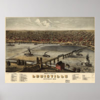 Vintage Karte Louisville (1876)