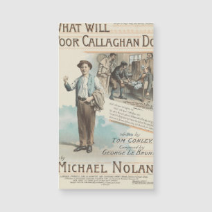 Vintage Karte, Magnesium, Visitenkartengröße Magnetkarte