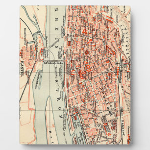 Vintage Karte Mainz Deutschland (1905) Fotoplatte