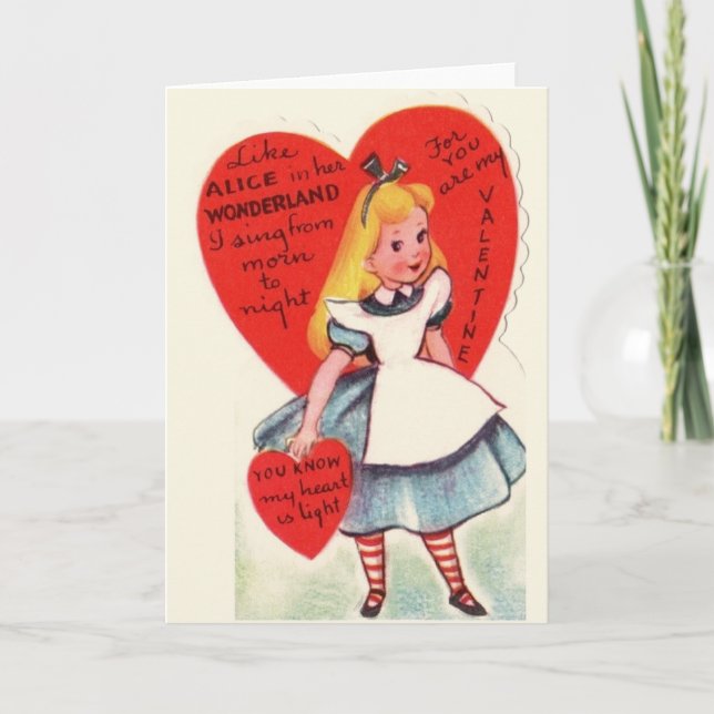 Vintage Karte Märchenlandvalentines Tages (Vorderseite)