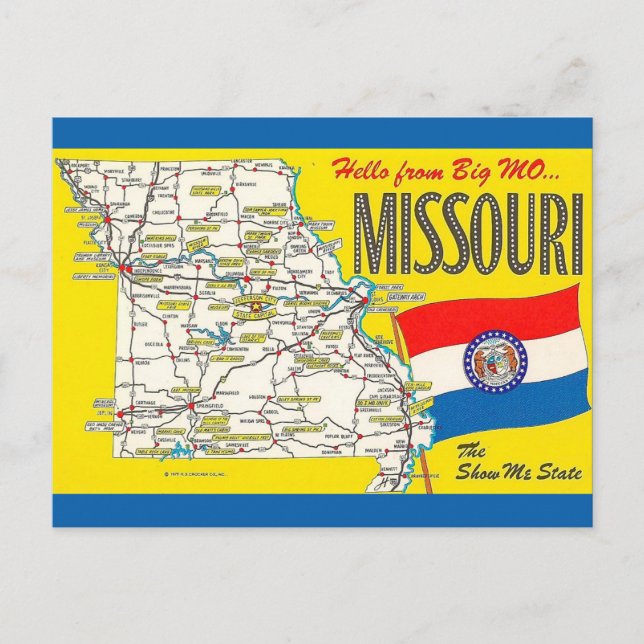Vintage Karte Missouri (Vorderseite)