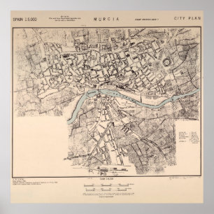 Vintage Karte Murcia Spain (1943) Poster