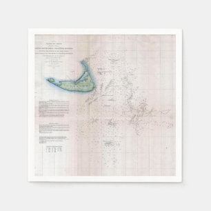Vintage Karte Nantucket Massachusetts Serviette