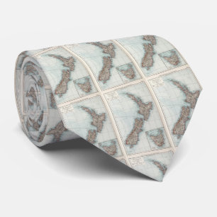 Vintage Karte Neuseelands (1900) Krawatte