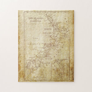 Vintage Karte Neuseelands c1879 Puzzle