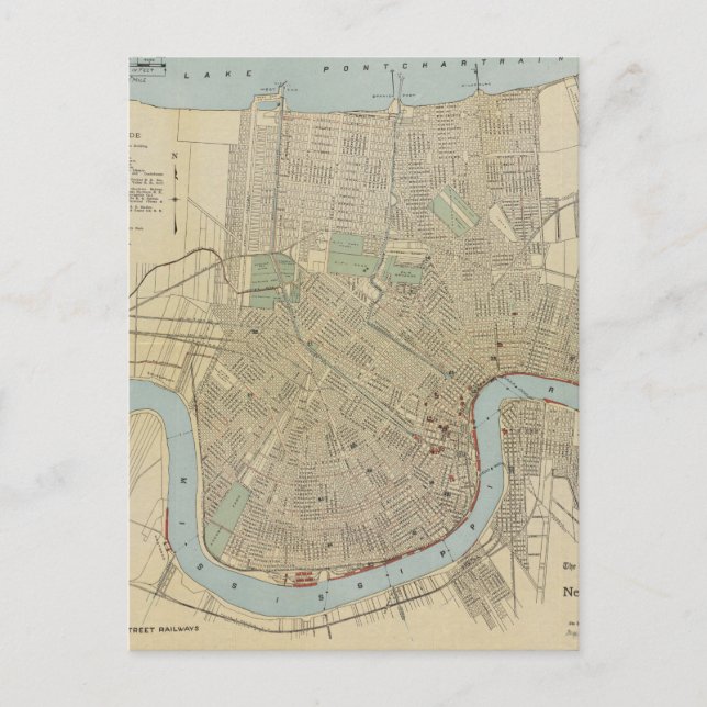 Vintage Karte New Orleans (1919) (Vorderseite)