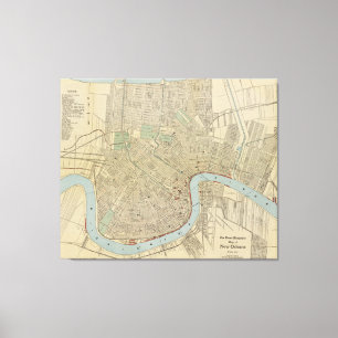 Vintage Karte New Orleans (1919) Leinwanddruck