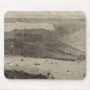 Vintage Karte New Yorks (1876) Mousepad