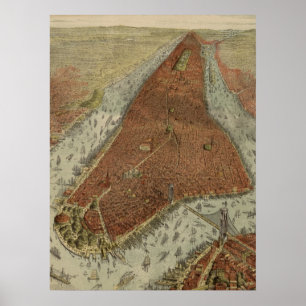 Vintage Karte New Yorks (1879) 2 Poster