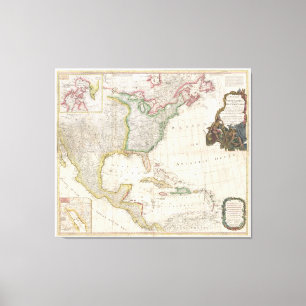 Vintage Karte Nordamerikas (1794) Leinwanddruck