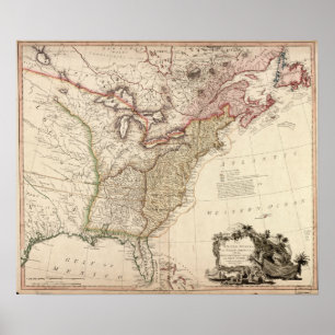 Vintage Karte Nordamerikas Poster
