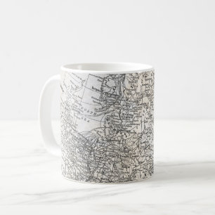 Vintage Karte Nordeuropas & Russland Geschenk Tasse
