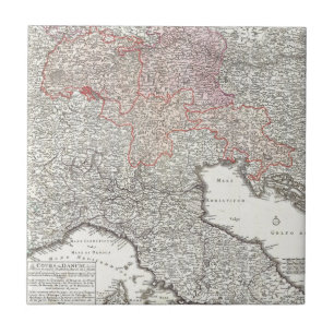 Vintage Karte Norditaliens (1720) Fliese