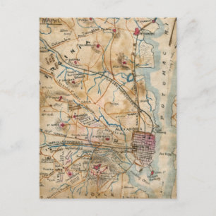 Vintage Karte Nordostviginias (1862)