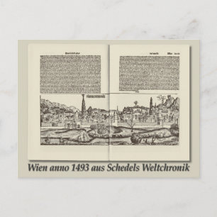 Vintage Karte Österreich Schedls Weltchronik 1493