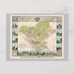 Vintage Karte Österreich Wien   Landstrasse1830
