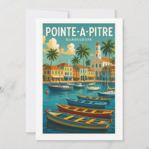Vintage Karte Pointe-à-Pitre Guadeloupe Karte