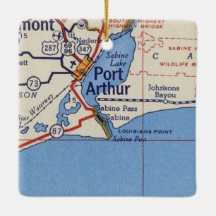 Vintage Karte Port Arthur Keramikornament