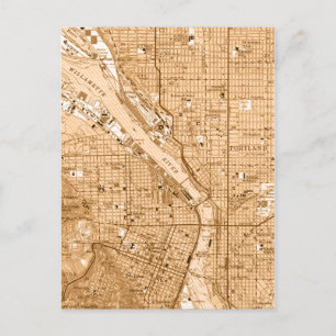 Vintage Karte Portland Oregon