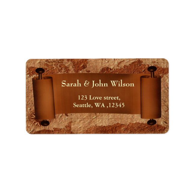 Vintage Karte, Rücksendekennzeichen Adressaufkleber (Vorne)