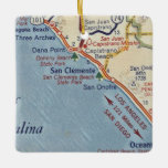 Vintage Karte San Clemente CA Keramikornament<br><div class="desc">San Clemente California Weihnachtsgeschmack aus dem Jahr 1955 Vintage Karte.</div>