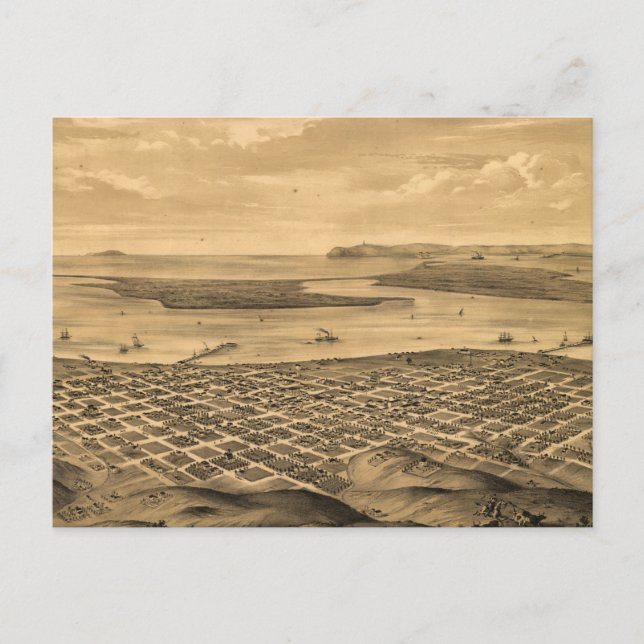 Vintage Karte San Diego (1876) (Vorderseite)