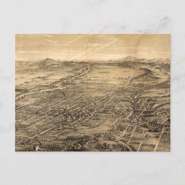 Vintage Karte San José CA (1869) (Vorderseite)